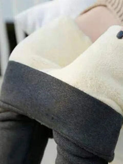 Leggings mit hoher Taille und warmem Plüschfutter in Auburn