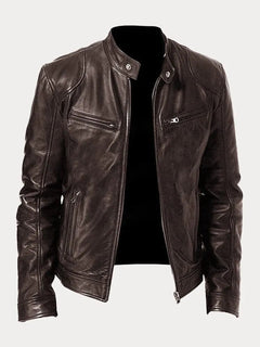 JACKSON - CASUAL-LEDERJACKE in Braun