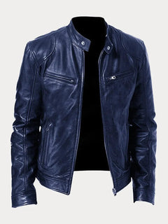 JACKSON - CASUAL-LEDERJACKE in Dunkelblau