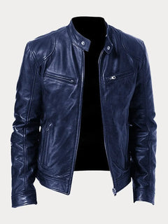 Gaspard™ - Casual Leder Jacke in Blau