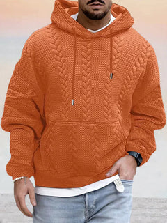 Texturierter, weit geschnittener Kapuzenpullover -  DOMI in Orange