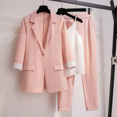 Dreiteiliges Anzug-Set für Frauen in Rosa