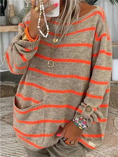 ZIA | MODISCHER STRICKPULLOVER in Orange