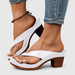 Paige | Blockabsatz Plateau Sandalen in Weiß
