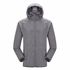 Unisex Wasserdichter Trenchcoat | Mit Kapuze in Hellgrau