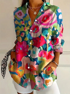 Frida | Bunte Oversized Hemdbluse in Mehrfarbig 1