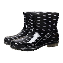 Damen Wasserdichte Gummistiefel | Mit Bunter Druck in Schwarz