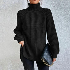 Juniper - Eleganter weicher Rollkragenpullover in Schwarz