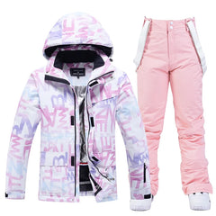 Damen Winter Skianzug | Jacke und Hose in Lila / Rosa