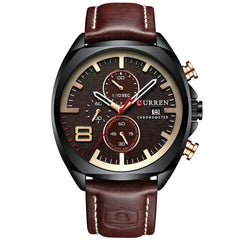 Wasserdichte Militär-Chronographen-Sportuhr in Kastanienbraun