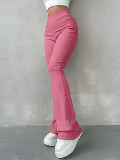 Virginia® | Gerippte Schlaghose mit hoher Taille in Lila