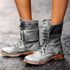 Sabina - Modische Lederstiefel in Grau