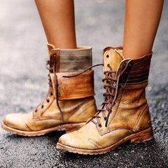 Sabina - Modische Lederstiefel in Hellbraun