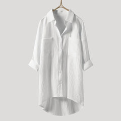 Sabrina | Luxuriöse Oversize Langarmbluse in Weiß