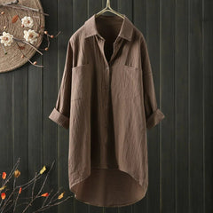 Sabrina | Luxuriöse Oversize Langarmbluse in Khaki