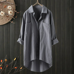 Sabrina | Luxuriöse Oversize Langarmbluse in Grau