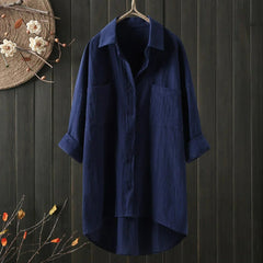 Sabrina | Luxuriöse Oversize Langarmbluse in Blau