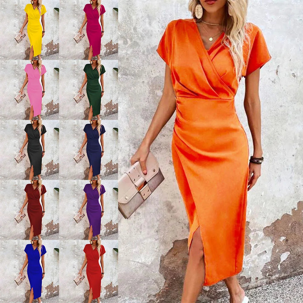 Vada - Lässiges kurzes Minikleid mit V-Ausschnitt für Damen