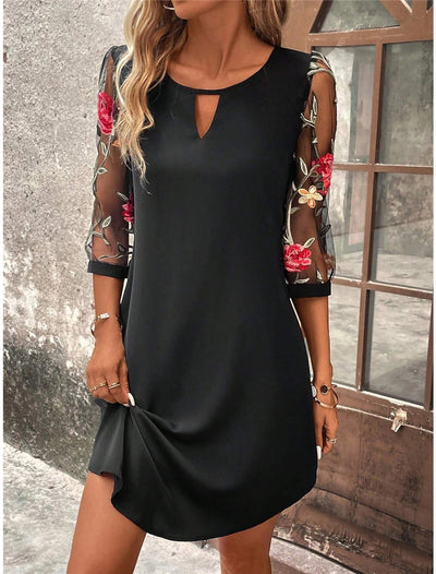 Samira - Elegantes Schwarzes Festliches Kleid für Alltag und besondere Anlässe