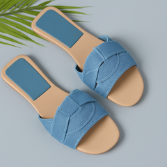 Jessie | Gepolstert Blockabsatz Schuhe in Blau