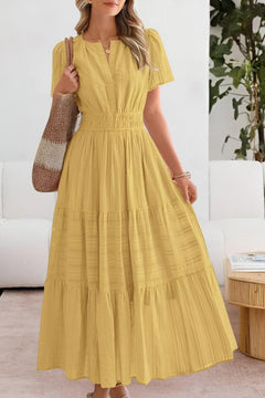 Sophie | Damen Maxikleid elegant für warme Tage in Gelb
