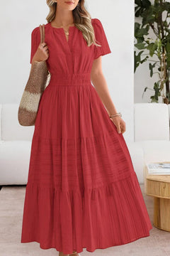 Sophie | Damen Maxikleid elegant für warme Tage in Rot