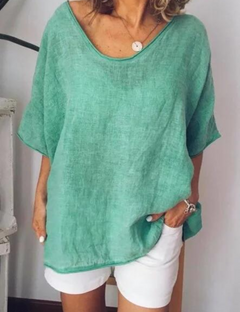 Sarah | Übergroßes lässiges vielseitiges T Shirt in Grün
