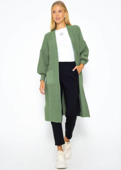 Camryn - Lange Gestrickte Damen Strickjacke
