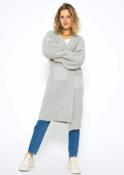 Camryn - Lange Gestrickte Damen Strickjacke