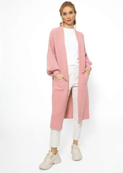 Camryn - Lange Gestrickte Damen Strickjacke
