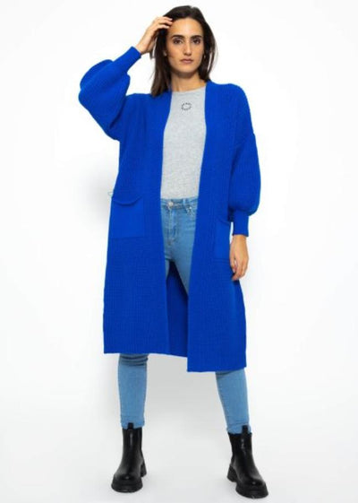 Camryn - Lange Gestrickte Damen Strickjacke