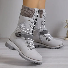 WinterHafen™ Wasserdichte Stiefel mit Weichem Fleecefutter und Rutschfester Sohle / Gemacht für die Kälte, Gedacht für Dich! in Hellgrau
