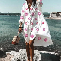 Ysolde - Stilvolles, bequemes Sommerkleid in Rosa Druck