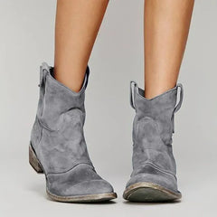 Damen Vintage Stiefeletten | Schlüpfen in Grau