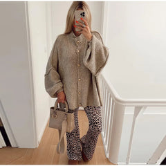 Eliana | Lässiger Oversize-Cardigan in Khaki