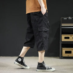 Nariko | elastische Cargo-Hose in Schwarz