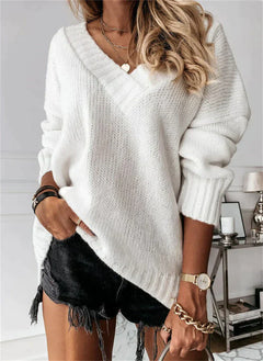 Jacinth - Strickpullover - V-Ausschnitt in Weiß