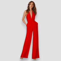Bea | Schlaghosen-Jumpsuit in Rot