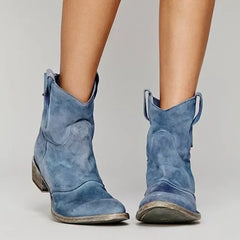 Damen Vintage Stiefeletten | Schlüpfen in Blau