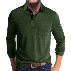 Jörg™ | Herren Langarmshirt in Unifarbe in Dunkelgrün