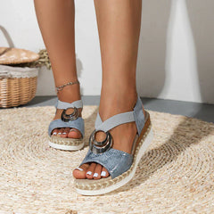 Tasha® | Bequeme Halbmond-Sandalen in Blau