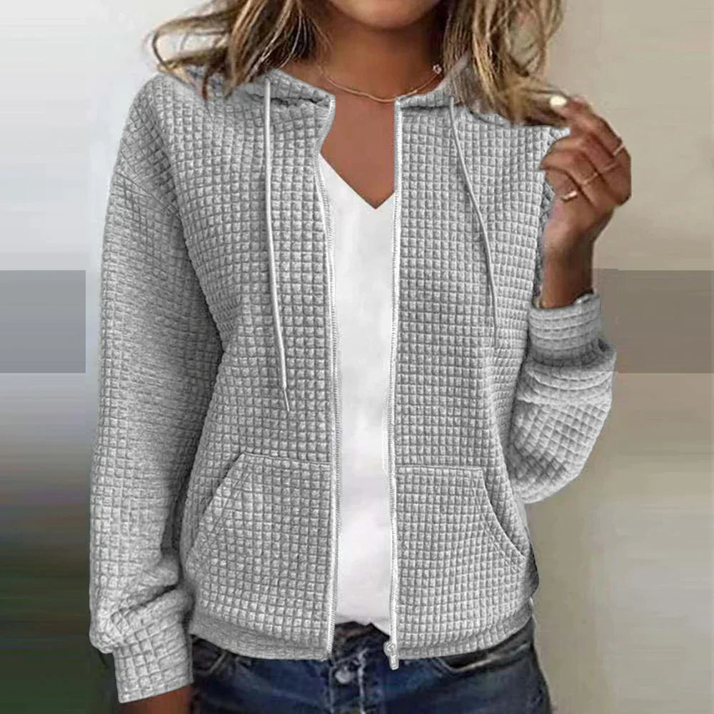 Lässige Zip Up Jacke für Frauen
