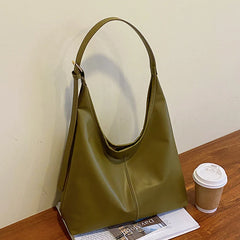 Leyna - Leder-Tote-Tasche - Großes Fassungsvermögen in Grün