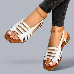 Adele | Handgefertigte Gladiator-Sandalen aus hochwertigem Material in Weiß
