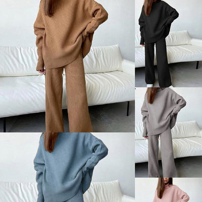 Locker Geschnittenes Set aus Pullover und Hose für Frauen