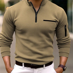 Malo | Herren Gestreiftes Polohemd – Klassisches Streifen Polo in Khaki