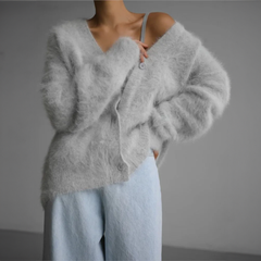 LINDA | ELEGANTER WINTER CARDIGAN | STILVOLLER WÄRMESCHUTZ in Grau