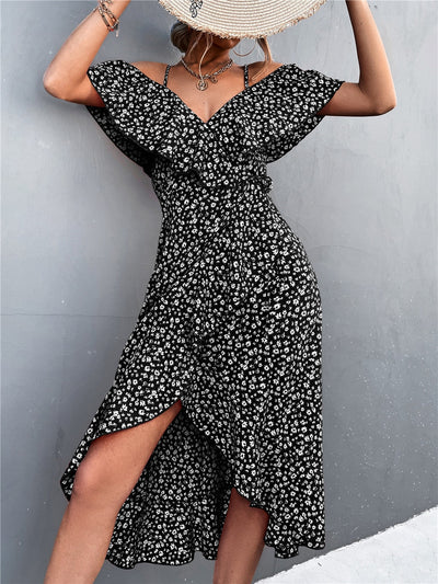 Maya - Kleid - Blumen und Off-Shoulder