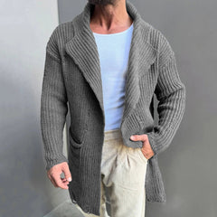 VOLKER - EXTRAFEINE STRICKJACKE in Grau