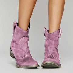 Damen Vintage Stiefeletten | Schlüpfen in Lila